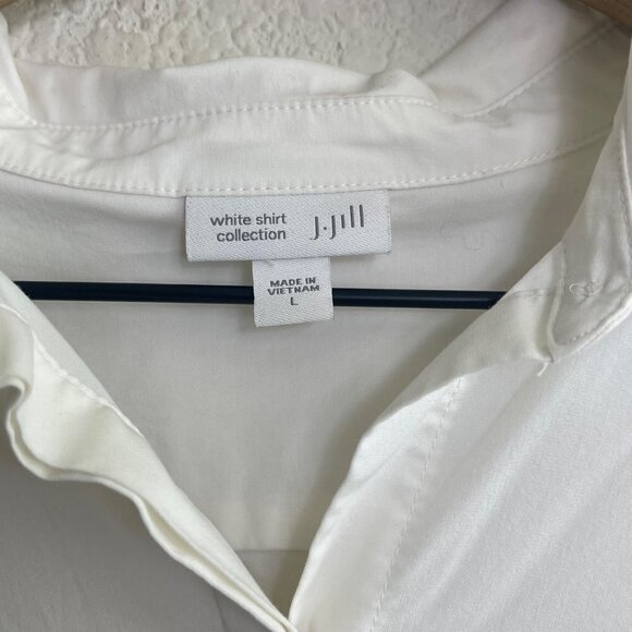 J. Jill Women White Shirt Collection White Button Up Pleated Hem Size Small. - Picture 6 of 11